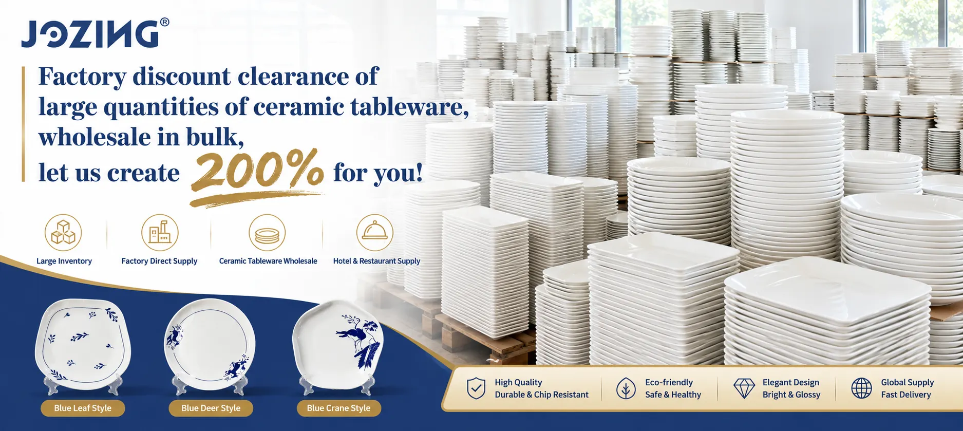 JOZING factory clearance ceramic tableware available for bulk export