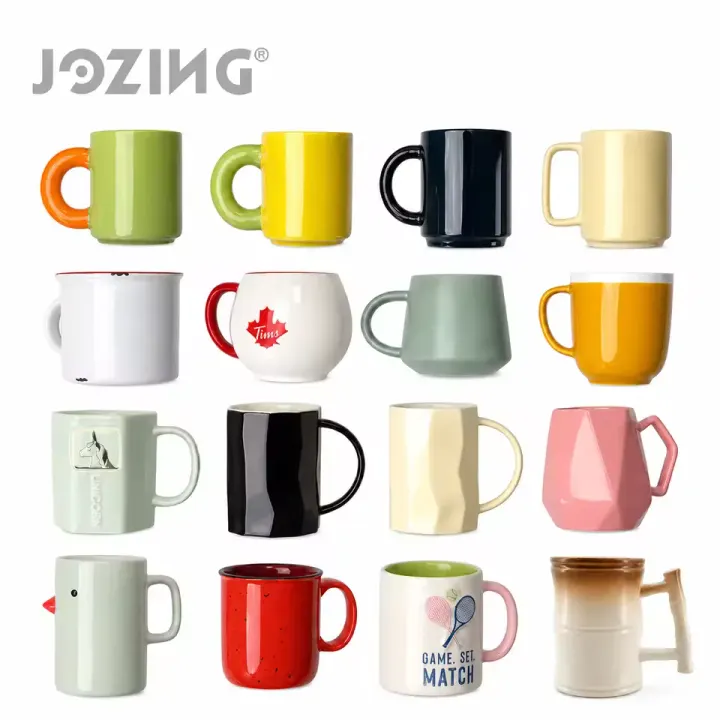 Assorted 12oz Ceramic Coffee Mugs by the Carton