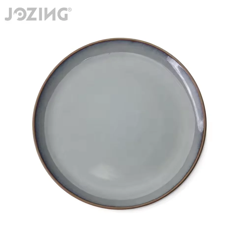 13.8inch Dusty Blue Reactive Glaze Stoneware Serving Plate