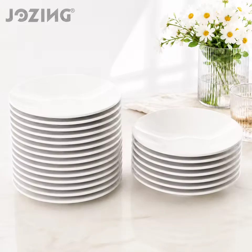 9.3inch Glossy White Ceramic Dinner Plates product view