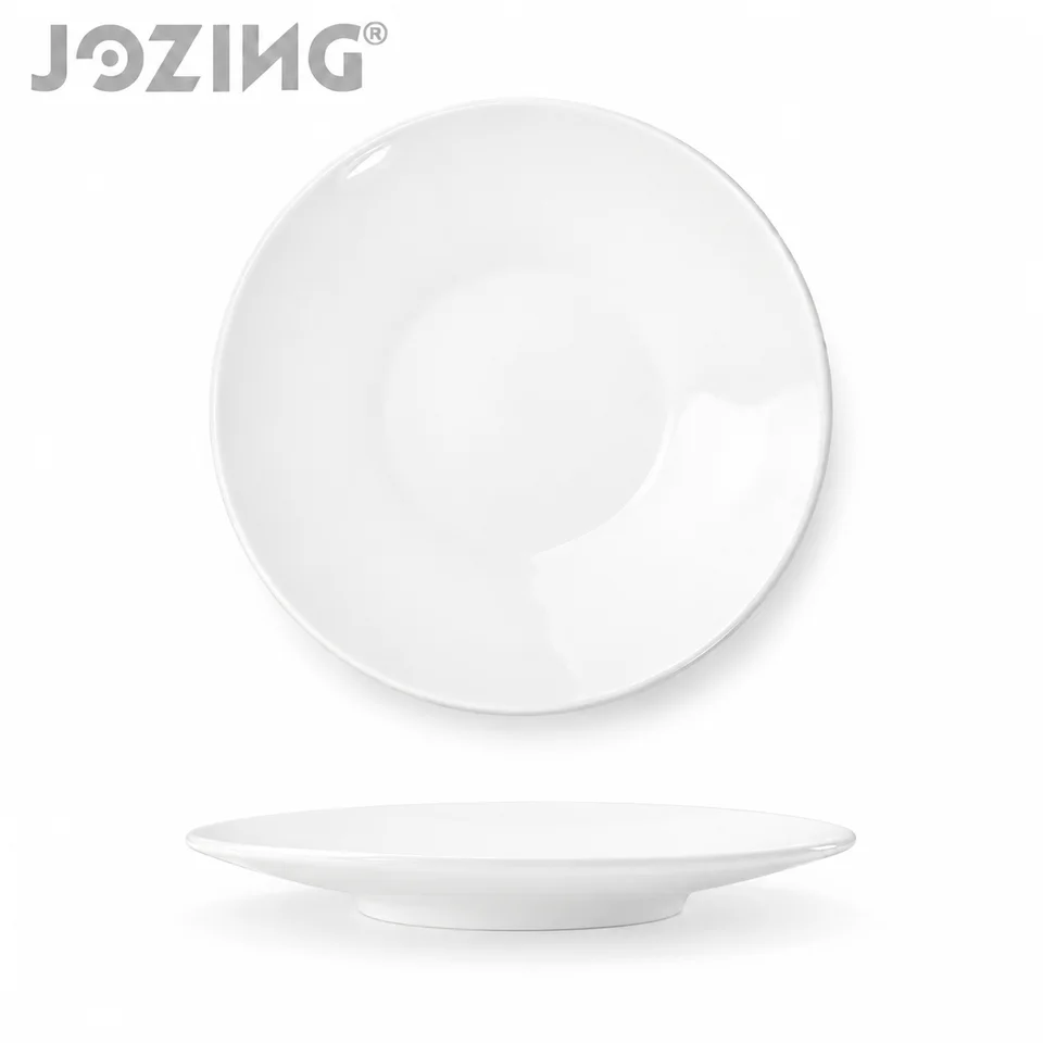 9.3inch Glossy White Ceramic Dinner Plates