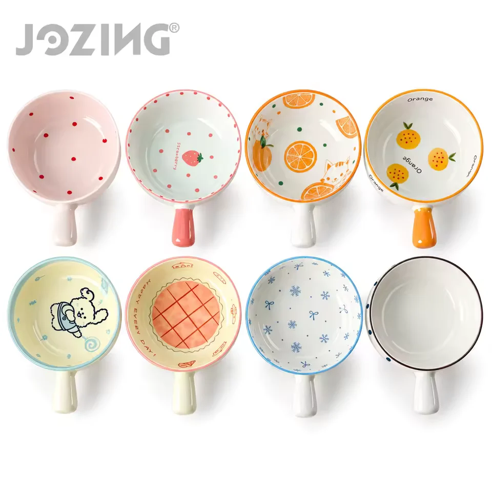 Cute Ceramic Soup and Cereal Bowls with Handles