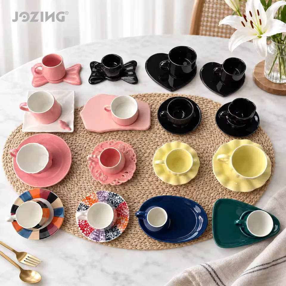 Assorted Ceramic Espresso Cup and Saucer Sets by the Ton product view