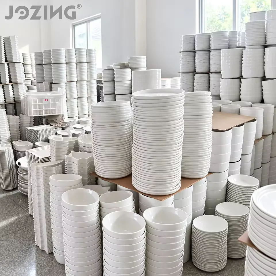 Pure White Assorted Ceramic Salad Plates by the Ton